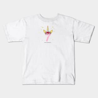 Seventh birthday. Seven. Unicorn birthday invitation. Party invitation greeting card Kids T-Shirt